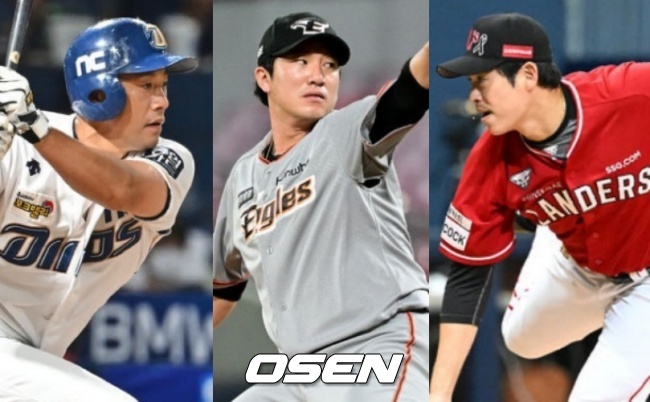 NC 이명기, 한화 장시환, SSG 이태양(왼쪽부터)./OSEN DB