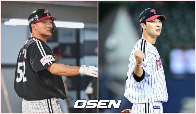 LG 이재원과 이정용(오른쪽). / OSEN DB