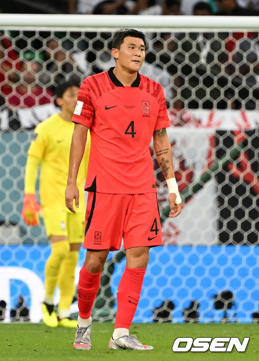 한국 축구 대표팀 수비수 김민재. / OSEN=알 라이얀(카타르), 박준형 기자.