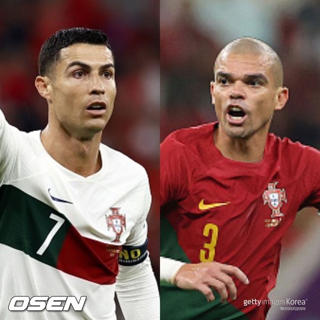 [사진] 왼쪽부터 크리스티아누 호날두와 페페 / ⓒGettyimages(무단전재 및 재배포 금지)