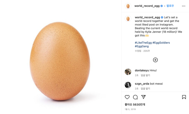 [사진] 'world_record_egg' 소셜 미디어.