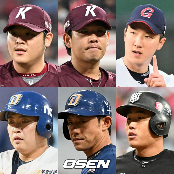 한현희, 정찬헌, 강리호, 신본기, 이명기, 권희동(왼쪽 위부터 시계 방향으로). /OSEN DB