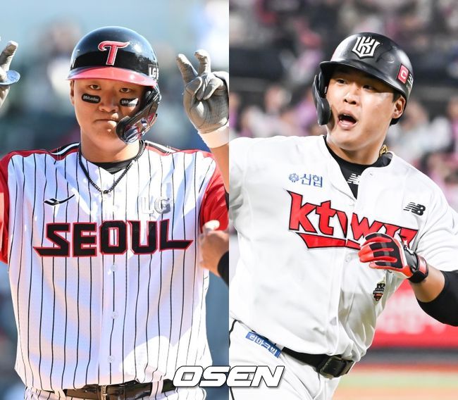 LG 트윈스 이재원(왼쪽), KT 위즈 강백호. /OSEN DB