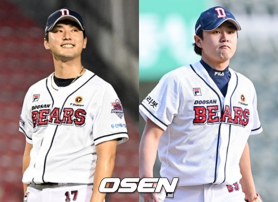 두산 홍건희(좌)와 정철원 / OSEN DB