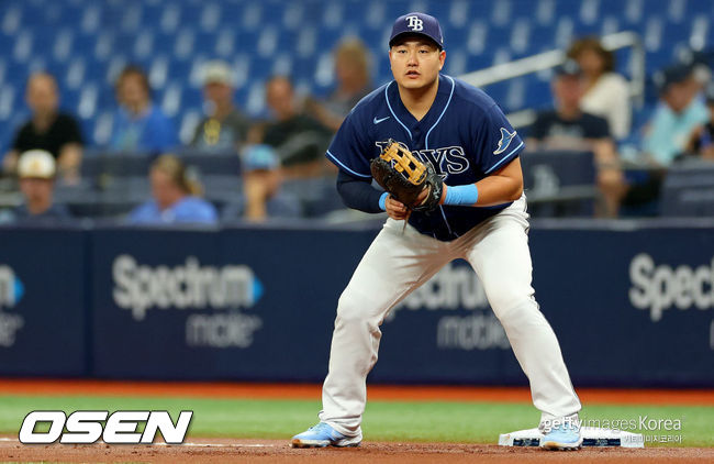 [사진] 탬파베이 시절 1루수 최지만(피츠버그). ⓒGettyimages(무단전재 및 재배포 금지)