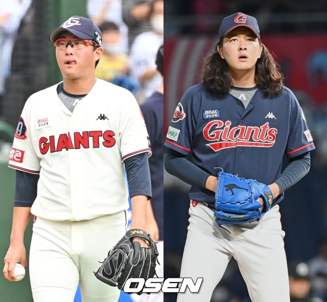 롯데 박세웅과 김원중 /OSEN DB