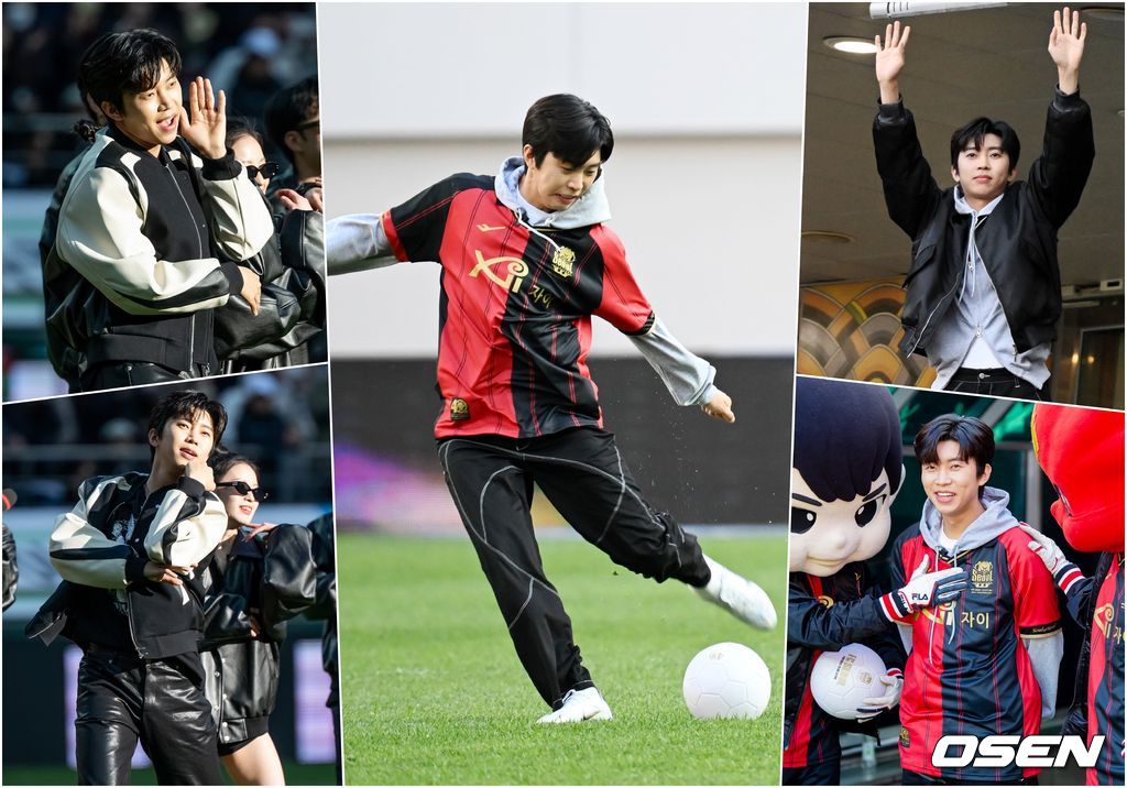 8일 오후 서울 상암월드컵경기장에서 '하나원큐 K리그1 2023' 6라운드 FC서울과 대구FC의 경기가 열렸다. 이 경기에서 서울은  3-0으로 완승을 거뒀다. 이날 가수 임영웅이 시축 행사와 하프타임 공연을 펼쳤다. 또한 경기가 끝날때까지 함께 관람을 즐긴 후 인사와 함께 자리를 떠났다. 2023.04.08 /rumi@osen.co.kr