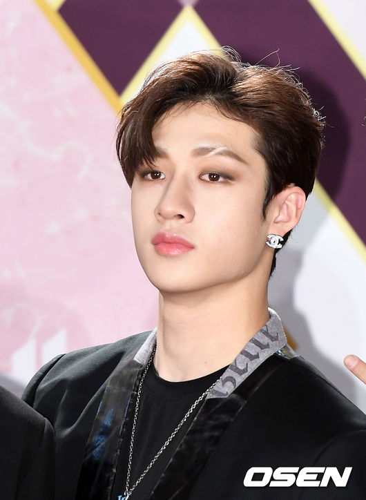 27일 오후 경기도 고양시 킨텍스에서 ‘2019 KBS 가요대축제’ 포토월 행사가 열렸다.그룹 스트레이키즈 방찬이 포토타임을 갖고 있다. /sunday@osen.co.kr