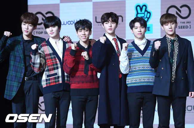 인피니트 멤버들이 무대 위에서 포토타임을 갖고 있다./rumi@osen.co.kr