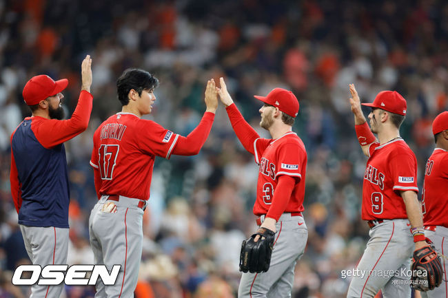 [사진] 오타니가 있는 에인절스 선수단. ⓒGettyimages(무단전재 및 재배포 금지)