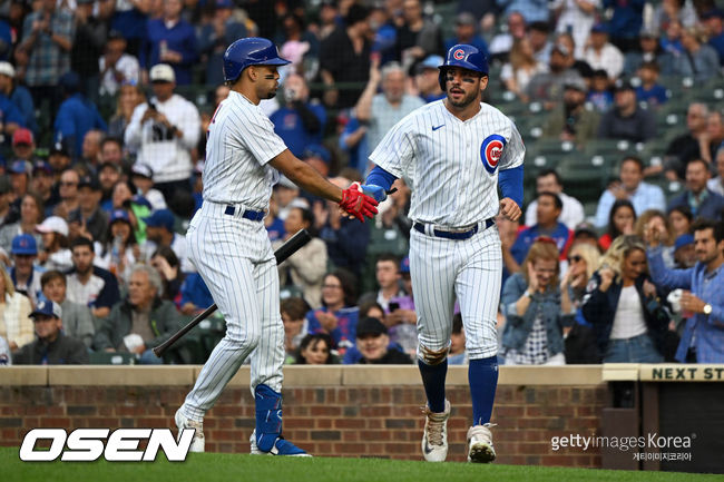 [사진] 시카고 컵스 마이크 터크먼(오른쪽). ⓒGettyimages(무단전재 및 재배포 금지)