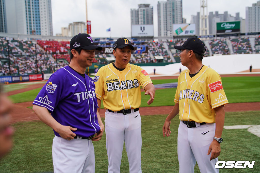 올스타전에서 만난 김종국 KIA 감독, 이승엽 두산 감독, 김원형 SSG 감독. 2023.07.15 / foto0307@osen.co.kr