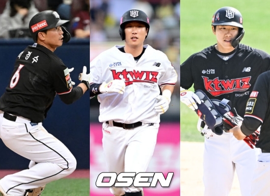 좌측부터 KT 박경수-이호연-오윤석 / OSEN DB