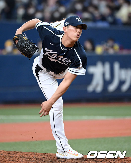 7일 오사카 교세라돔에서 2023 WBC(월드베이스볼클래식) 에 참가한 한국 야구대표팀이 한신 타이거즈와 연습경기를 가졌다.한국 7회초 이의리가 마운드에 올라 투구하고 있다.2023.03.07/spjj@osen.co.kr