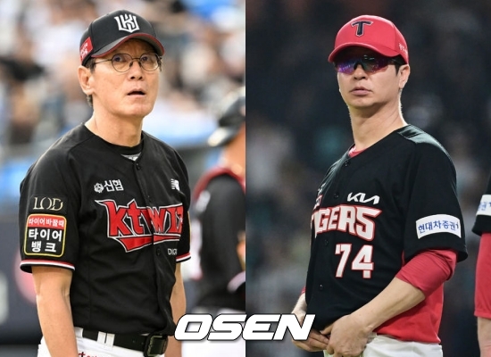 KT 이강철 감독(좌)과 KIA 김종국 감독 / OSEN DB