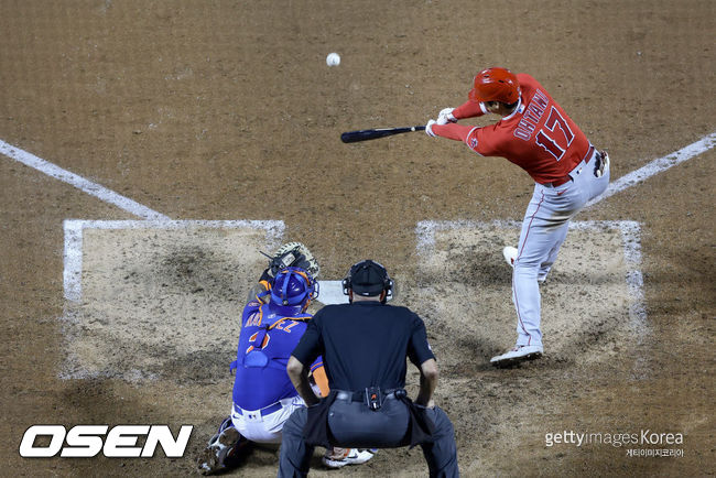 [사진] LA 에인절스 오타니 쇼헤이가 타격을 하고 있다. ⓒGettyimages(무단전재 및 재배포 금지)