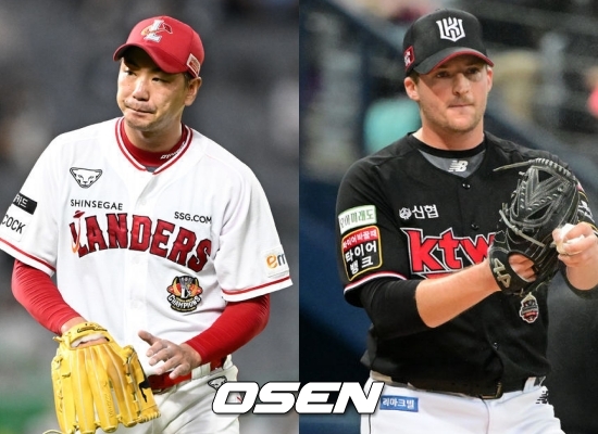 SSG 김광현(좌)과 KT 웨스 벤자민 / OSEN DB