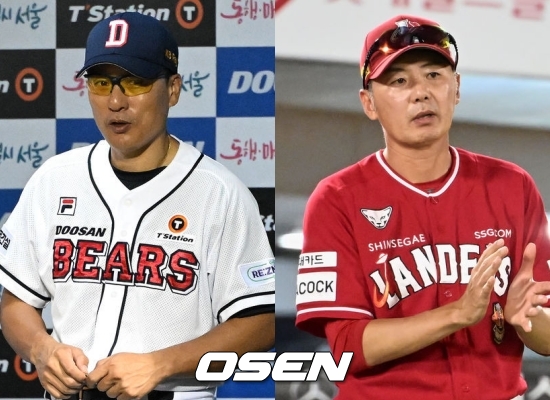 두산 이승엽 감독(좌)과 SSG 김원형 감독 / OSEN DB