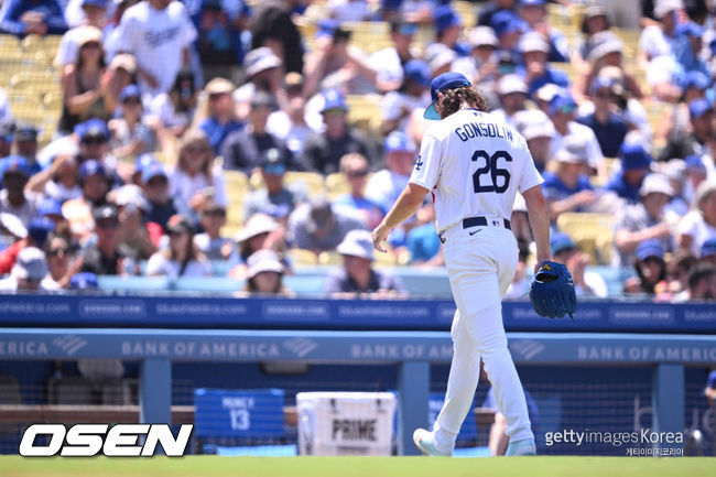 [사진] 부상으로 시즌을 완주하지 못한 다저스 투수 토니 곤솔린. ⓒGettyimages(무단전재 및 재배포 금지)