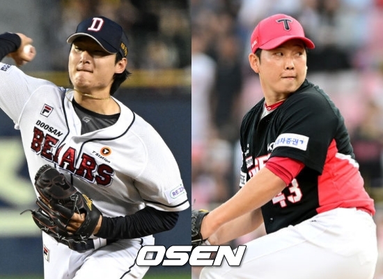 두산 곽빈(좌)과 KIA 김건국 / OSEN DB