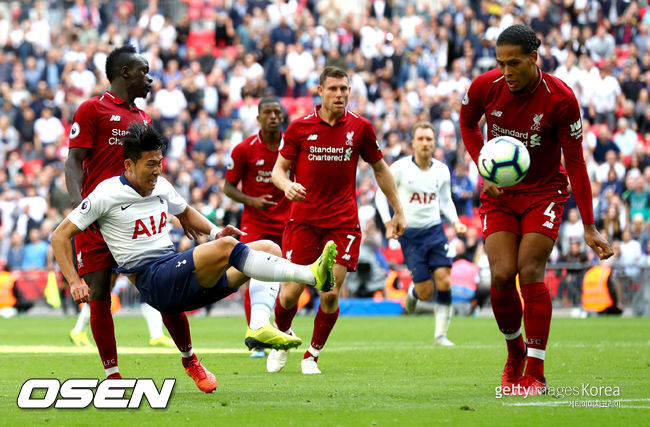 <enter caption here> during the Premier League match between Tottenham Hotspur and Liverpool FC at Wembley Stadium on September 15, 2018 in London, United Kingdom.