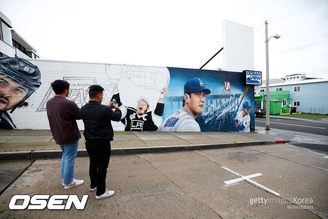 [사진] 로스앤젤레스 한 마을에 있는 오타니 벽화. ⓒGettyimages(무단전재 및 재배포 금지)