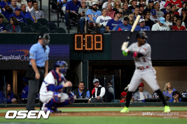 [사진] MLB 피치 클락. ⓒGettyimages(무단전재 및 재배포 금지)