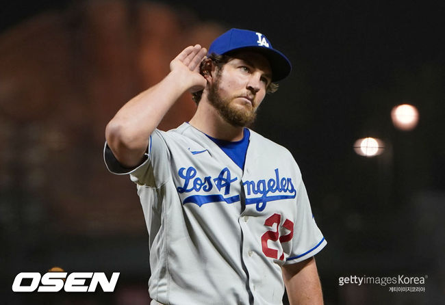 [사진] 다저스 시절 바우어. ⓒGettyimages(무단전재 및 재배포 금지)