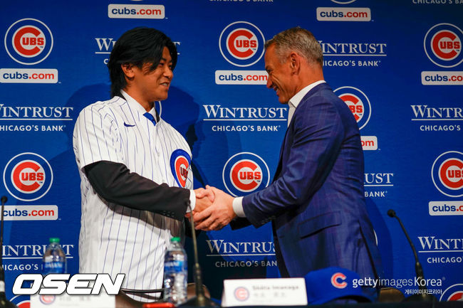 [사진] 시카고 컵스 이마나가 쇼타, 제드 호이어 야구운영사장. ⓒGettyimages(무단전재 및 재배포 금지)