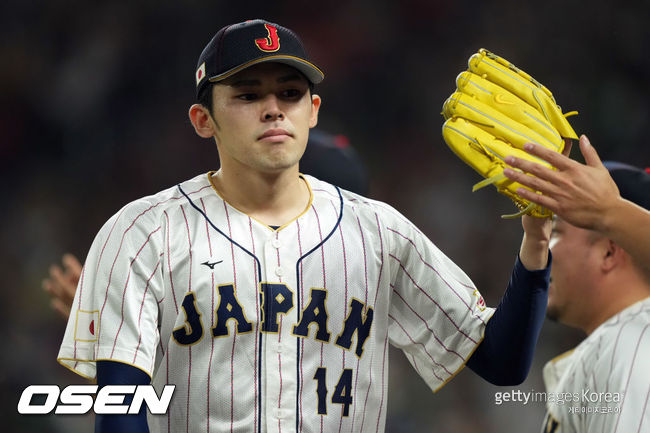 [사진] WBC 일본 대표팀 사사키 로키. ⓒGettyimages(무단전재 및 재배포 금지)