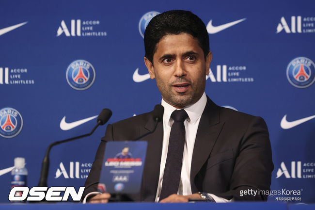 [사진] 킬리안 음바페를 보내줄 생각인 나세르 알켈라이피 PSG 회장 ⓒGettyimages(무단전재 및 재배포 금지)