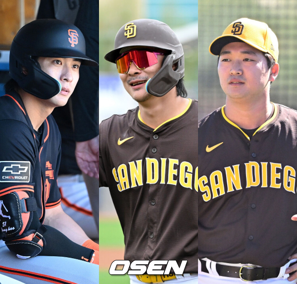 샌프란시스코 이정후, 샌디에이고 김하성, 고우석(왼쪽부터). /sunday@osen.co.kr