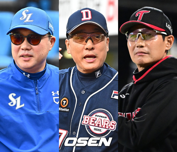 삼성 박진만, 두산 이승엽, LG 염경엽 감독. /OSEN DB