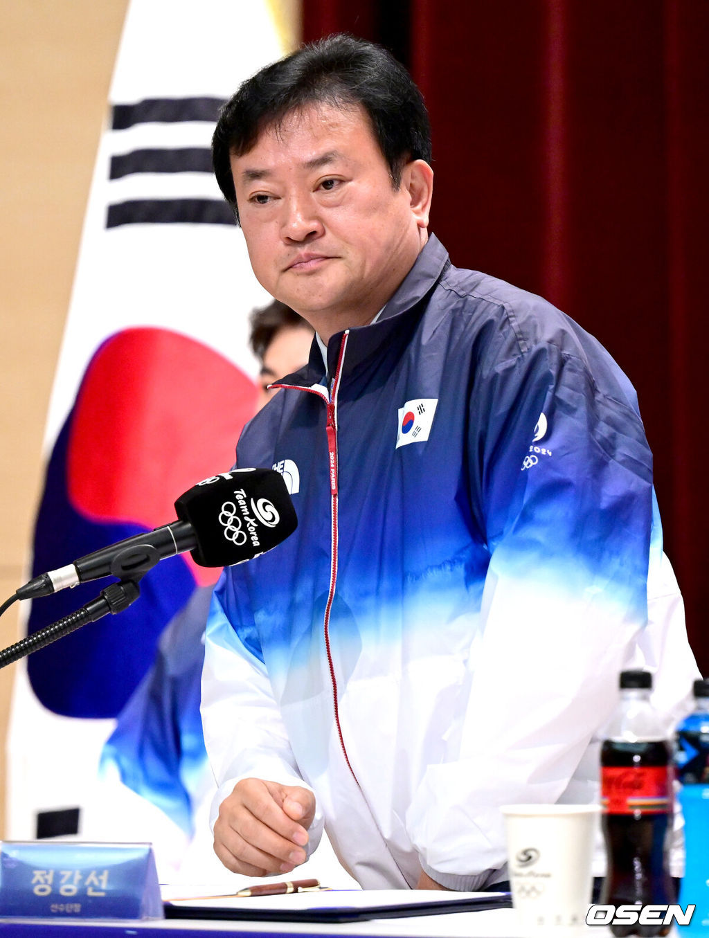 26일 충북 진천국가대표선수촌에서 ‘2024 파리하계올림픽대회 D-30 미디어데이’가 열렸다.’2024 파리올림픽’은 오는 7월 26일 시작해 8월 11일까지 진행된다.정강선 선수단장이 인사를 전하고 있다. 2024.06.26 / dreamer@osen.co.kr