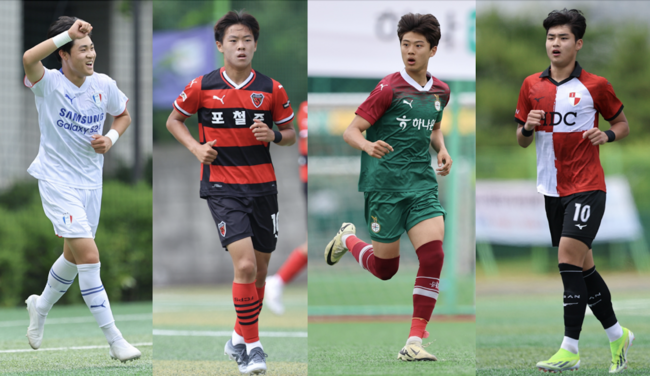 [사진] 왼쪽부터 안주완, 안선현, 김지호, 김지우 / 한국프로축구연맹 제공