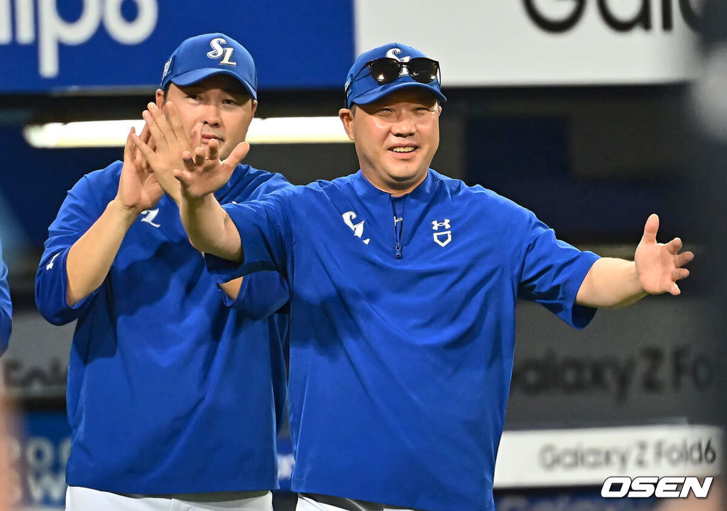 삼성 라이온즈 박진만 감독, 정대현 코치 001 2024.07.21 / foto0307@osen.co.kr