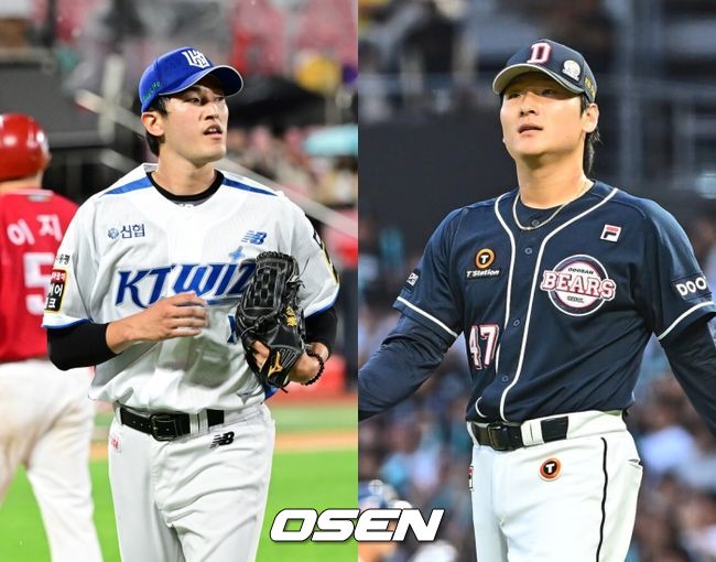 KT 고영표(좌)와 두산 곽빈 / OSEN DB