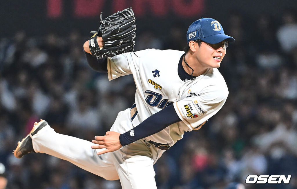 18일 창원NC파크에서 2024 신한 SOL 뱅크 KBO 리그 NC 다이노스와 한화 이글스의 경기가 열렸다. 홈팀 NC는 신민혁이 방문팀 한화는 류현진이 선발 출전했다. NC 다이노스 김영규가 역투하고 있다. 2024.07.18 / foto0307@osen.co.kr