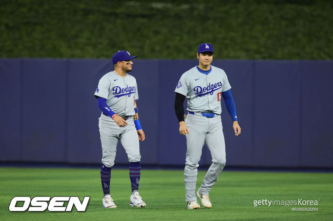 [사진] LA 다저스 미겔 로하스, 오타니 쇼헤이. ⓒGettyimages(무단전재 및 재배포 금지)