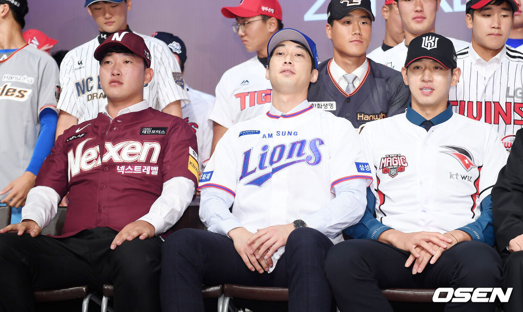 2019 KBO 신인 드래프트에서 1라운드 지명을 받은 윤정현, 이학주, 이대은(왼쪽부터). 2018.09.10 /OSEN DB