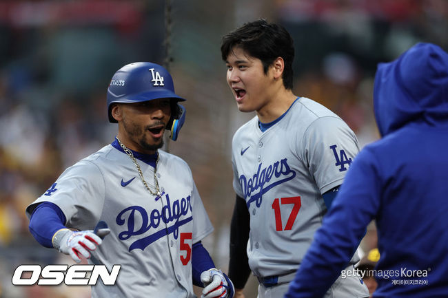 [사진] LA 다저스 무키 베츠, 오타니 쇼헤이. ⓒGettyimages(무단전재 및 재배포 금지)