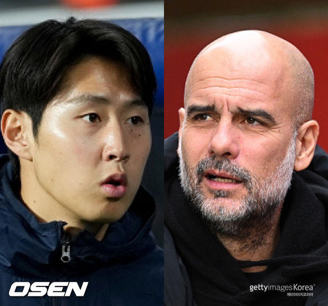 [사진] 이강인과 펩 과르디올라 ⓒGettyimages(무단전재 및 재배포 금지)