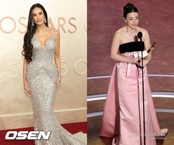 [사진] ⓒGettyimages(무단전재 및 재배포 금지) / (왼쪽부터) 배우 데미 무어, 미키 매디슨