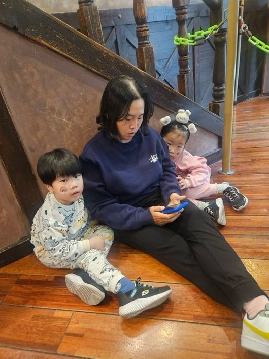 안선주와 쌍둥이 자녀 태율,태린./안선주 제공