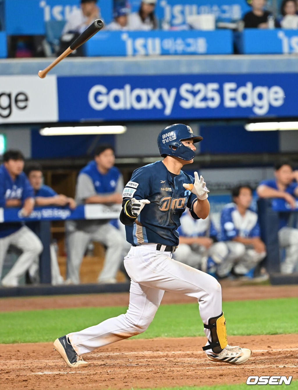 7일 대구삼성라이온즈파크에서 2025 신한 SOL 뱅크 KBO 리그 삼성 라이온즈와 NC 다이노스의 경기가 열렸다. 홈팀 삼성은 레예스가, 방문팀 NC는 신민혁이 선발 출전했다. NC 다이노스 김주원이 9회초 2사 1루 우익수 오른쪽 안타를 치고 있다. 2025.06.07 / foto0307@osen.co.kr