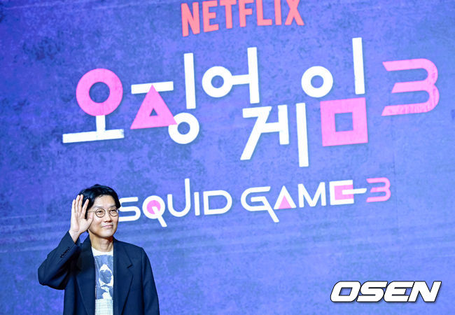 9일 오전 서울 용산구 서울드래곤시티에서 넷플릭스 시리즈 '오징어 게임' 시즌3 제작발표회가 열렸다.