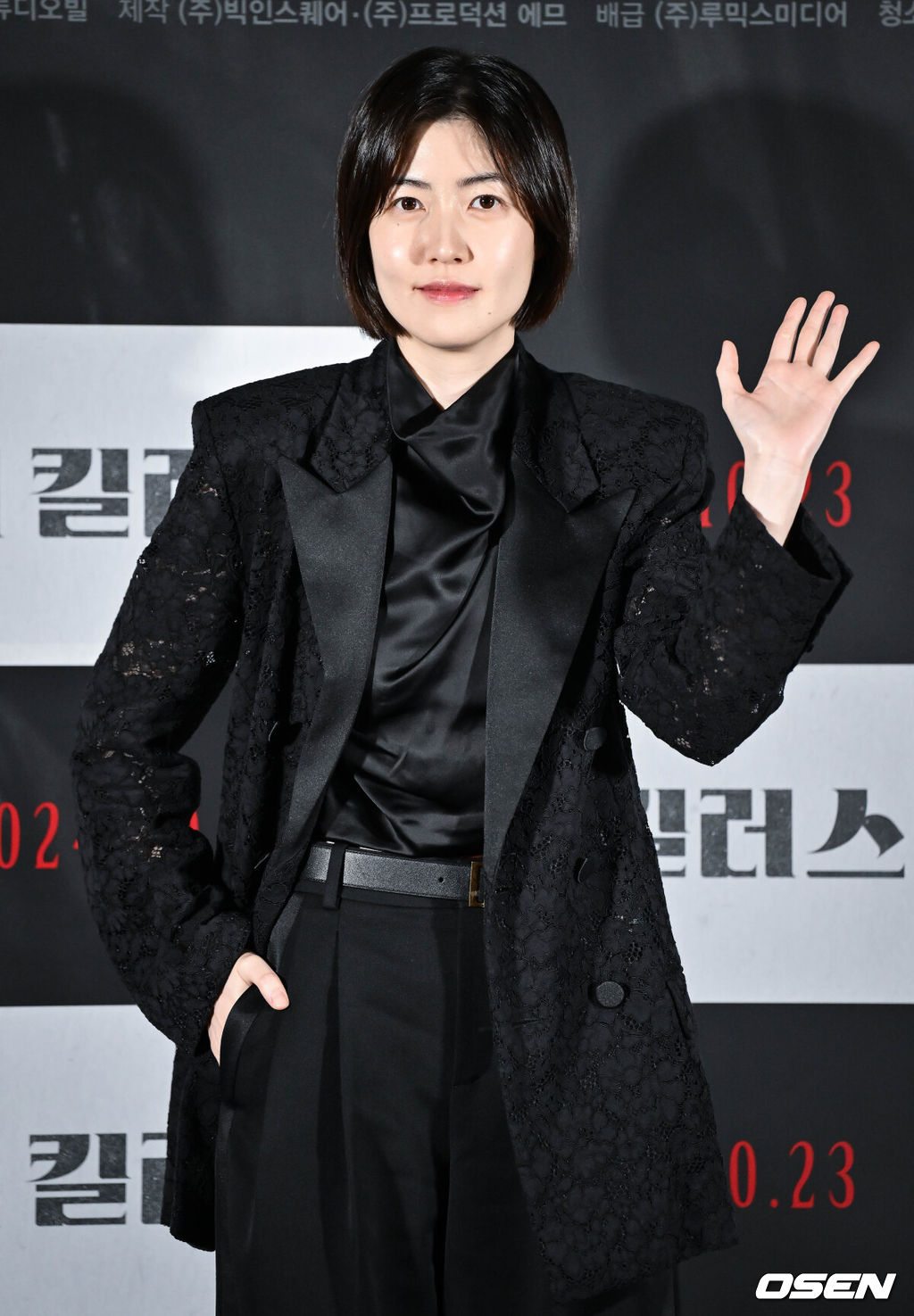 영화 ‘더 킬러스’ 언론배급시사 및 기자간담회가 18일 오후 서울 광진구 롯데시네마 건대입구에서 열렸다.‘더 킬러스’는 헤밍웨이 단편소설 ‘더 킬러스’를 대한민국 대표 감독 4인이 각기 다른 시선으로 해석하고 탄생시킨 4편의 살인극을 담은 시네마 앤솔로지다. 배우 심은경이 포즈를 취하고 있다.  2024.10.18 /cej@osen.co.kr