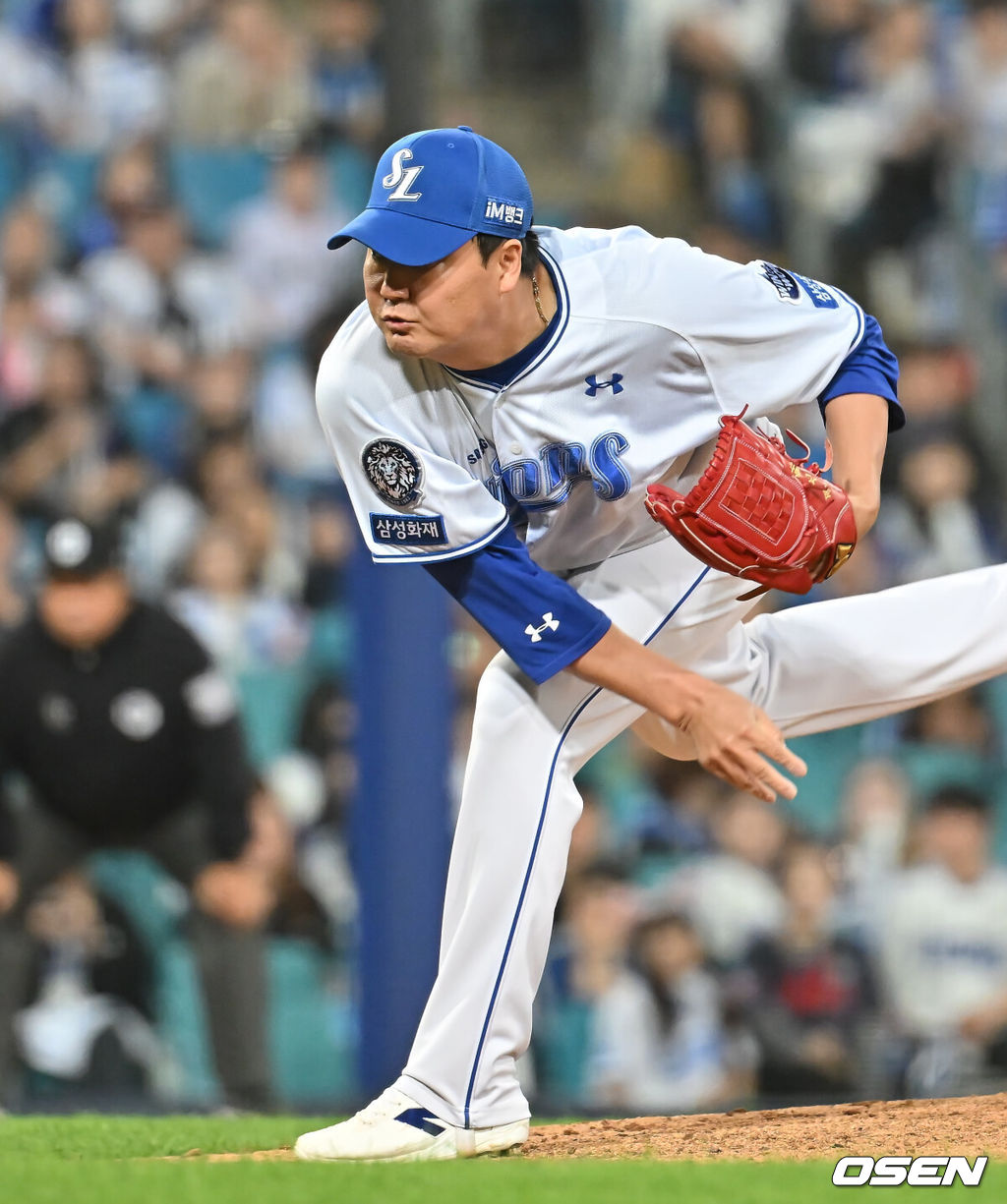 29일 대구삼성라이온즈파크에서 2025 신한 SOL 뱅크 KBO 리그 삼성 라이온즈와 롯데 자이언츠의 경기가 열렸다. 홈팀 삼성은 최원태가, 방문팀 롯데는 박세웅이 선발 출전했다. 삼성 라이온즈 김태훈이 역투하고 있다. 2025.05.29 / foto0307@osen.co.kr