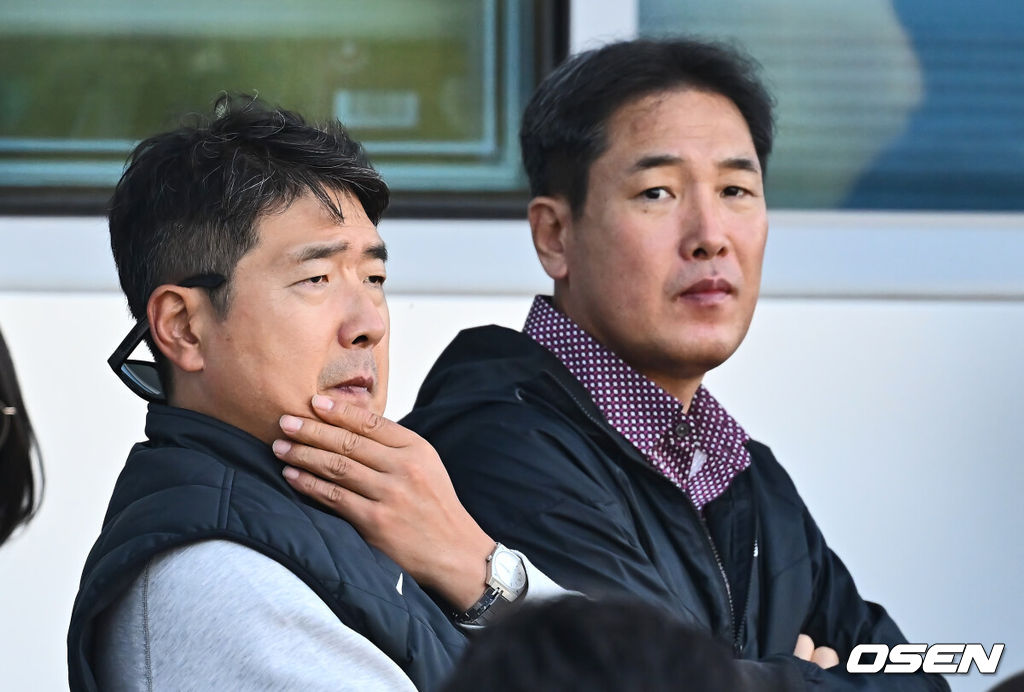키움 히어로즈 홍원기 전 감독, 고형욱 전 단장. /OSEN DB