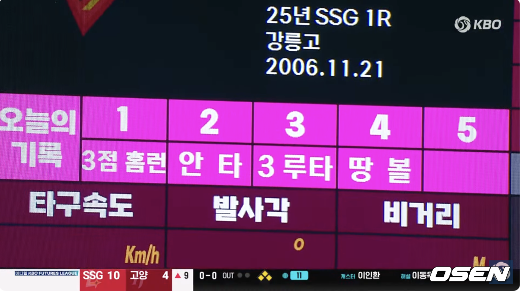 KBO 유튜브 중계화면